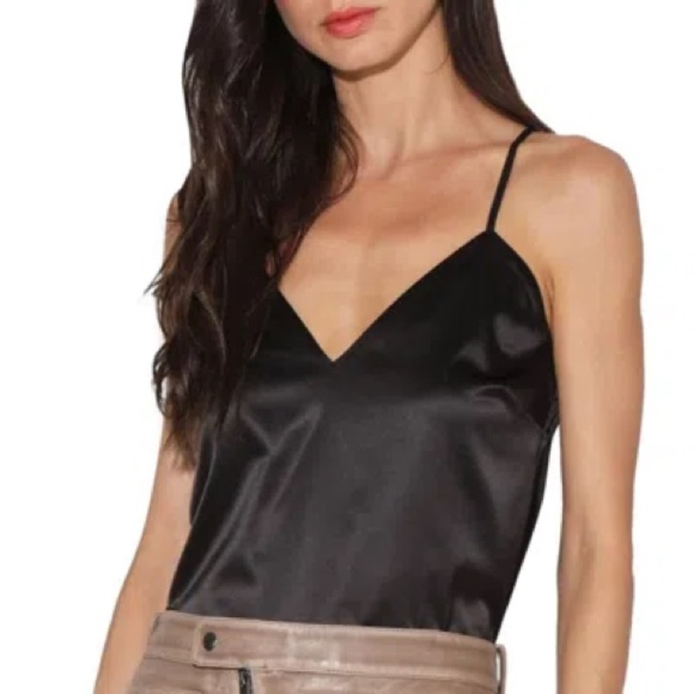 NWT Walter Baker Black Satin Hollis Camisole Tank Top Women’s Medium